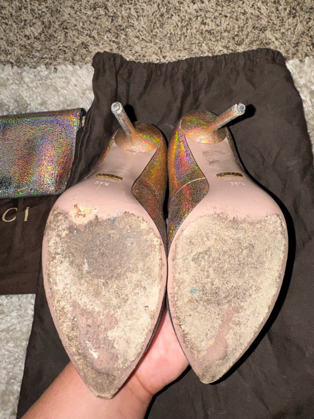 Gucci Holographic Iridescent Envelope Clutch and bag - Multi-Color - Picture 8 of 12